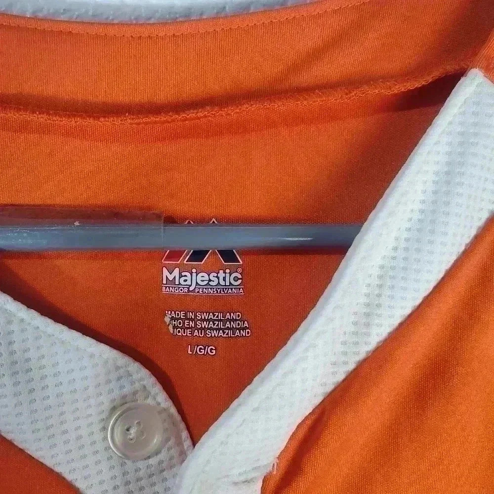 New York Mets Majestic short sleeve Orange shirt size large - Picture 4 of 7